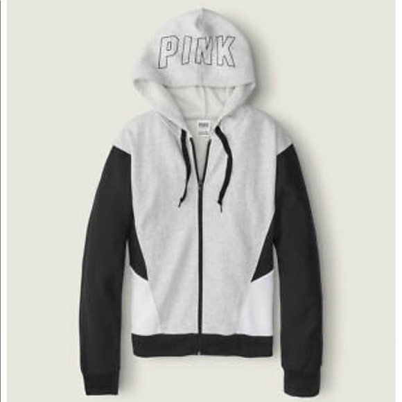 NWT PINK Everyday Lounge Full Zip Colorblock Hoodie XL - Picture 4 of 12